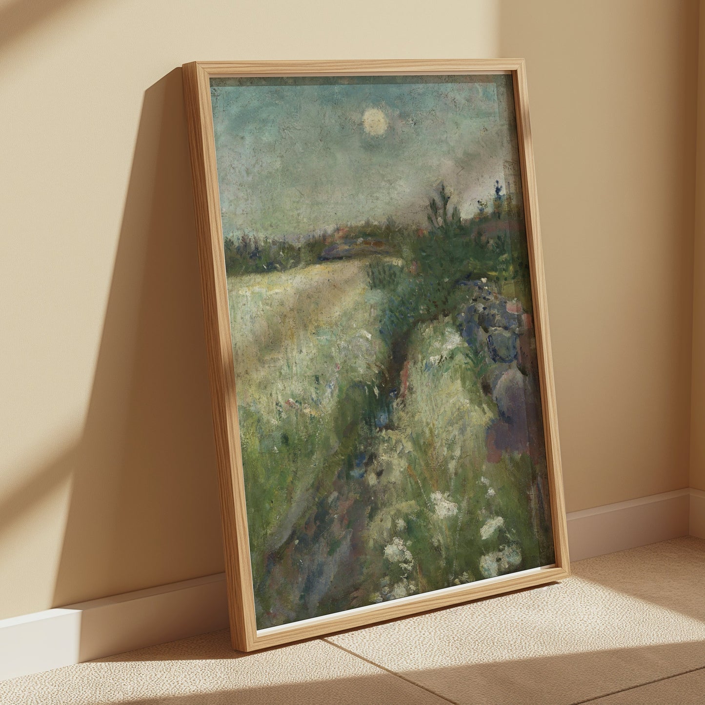 Premium Poster of Tranquil Landscape Under Full Moon Art Print Posters