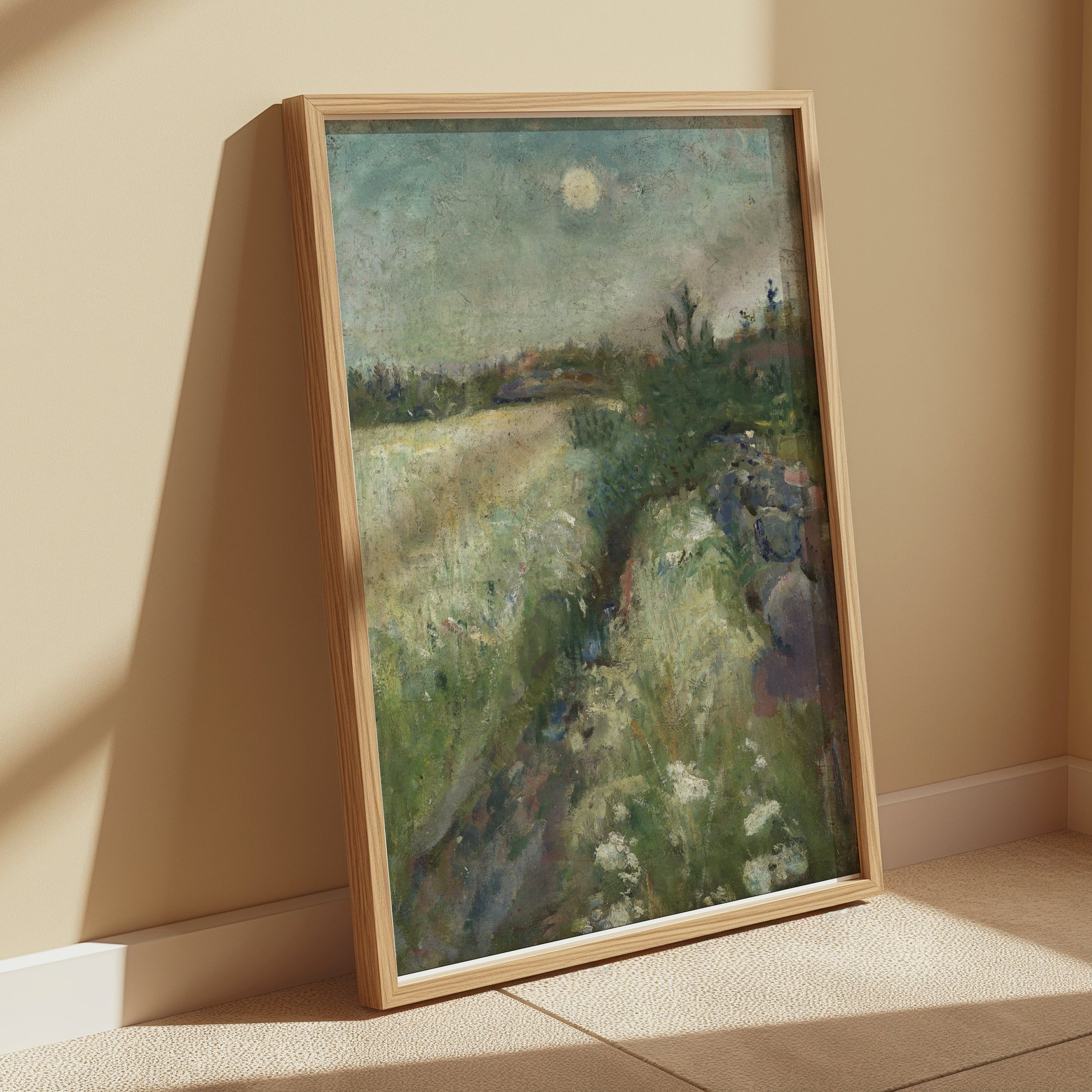 Premium Poster of Tranquil Landscape Under Full Moon Art Print Posters