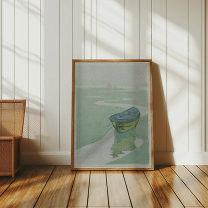 Premium Poster of Tranquil Landscape with Abandoned Boat Posters