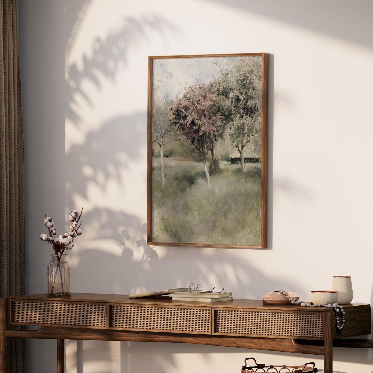 Premium Poster of Tranquil Landscape with Blossoming Trees Posters