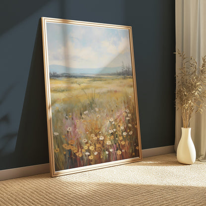 Premium Poster of Tranquil Meadow Country Landscape Wall Art Posters