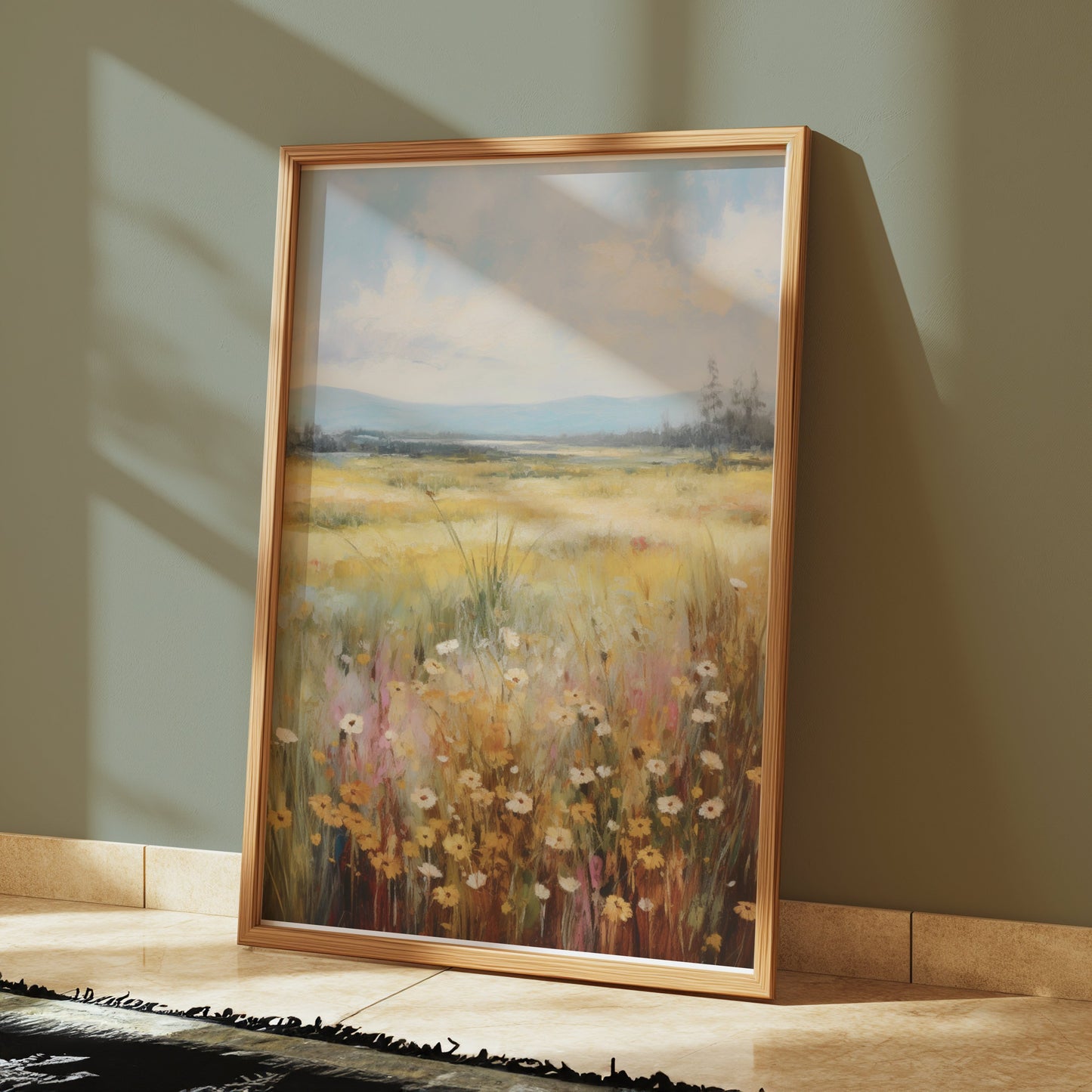 Premium Poster of Tranquil Meadow Country Landscape Wall Art Posters