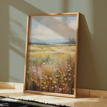 Premium Poster of Tranquil Meadow Country Landscape Wall Art Posters