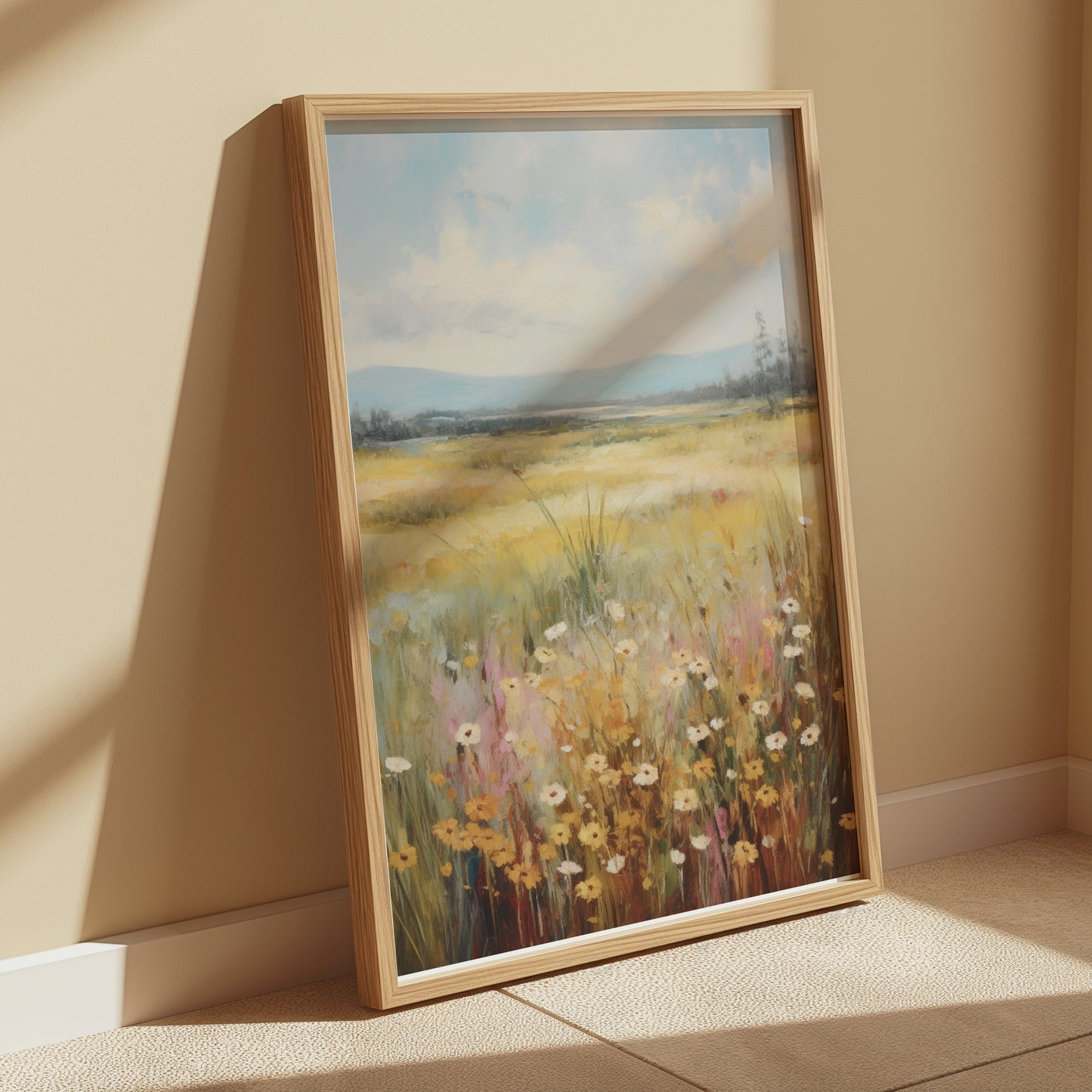 Premium Poster of Tranquil Meadow Country Landscape Wall Art Posters