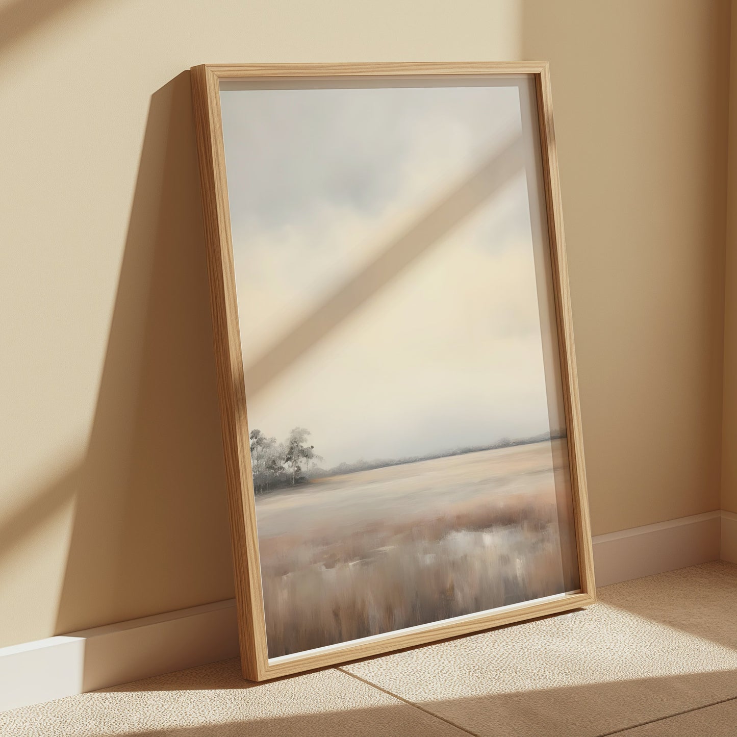 Premium Poster of Tranquil Misty Sunrise Over Serene Marshland Posters