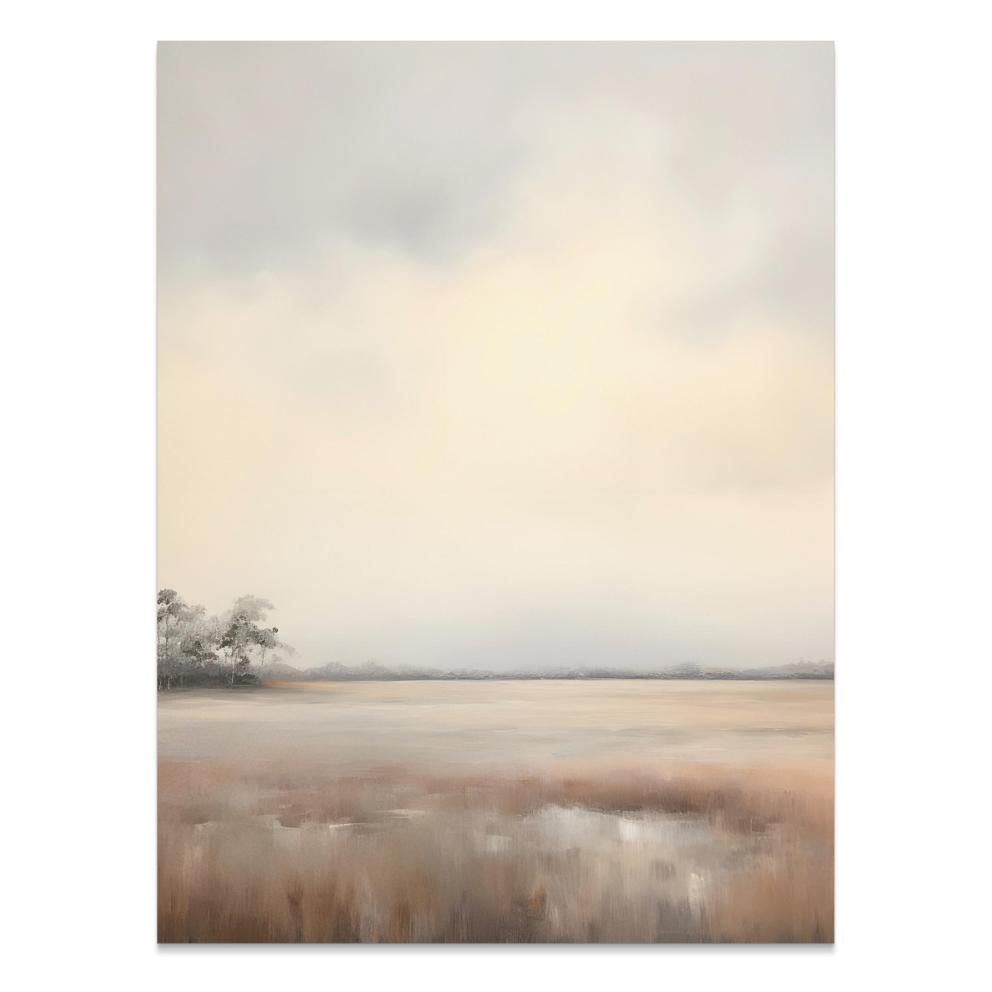 Premium Poster of Tranquil Misty Sunrise Over Serene Marshland Posters