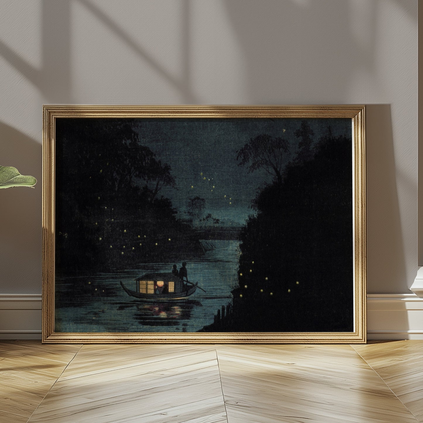 Premium Poster of Tranquil Night on a River with Fireflies Posters