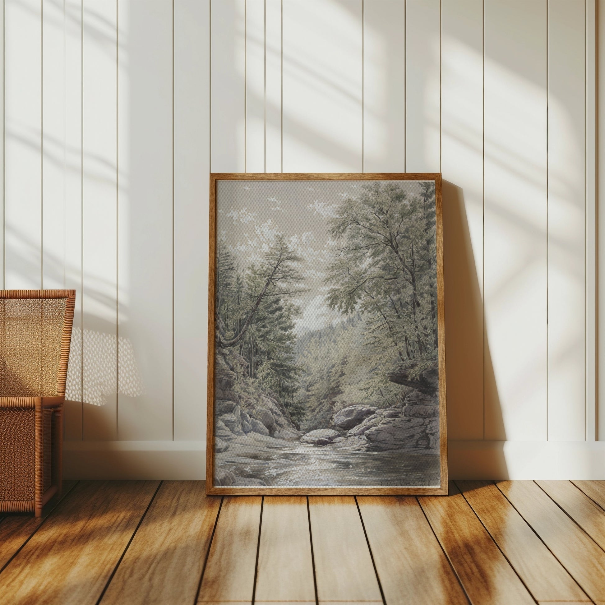 Premium Poster of Tranquil River Gorge with Lush Greenery Posters
