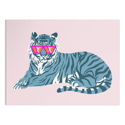 Premium Poster of Trendy Tiger in Oversized Sunglasses Art Print Posters