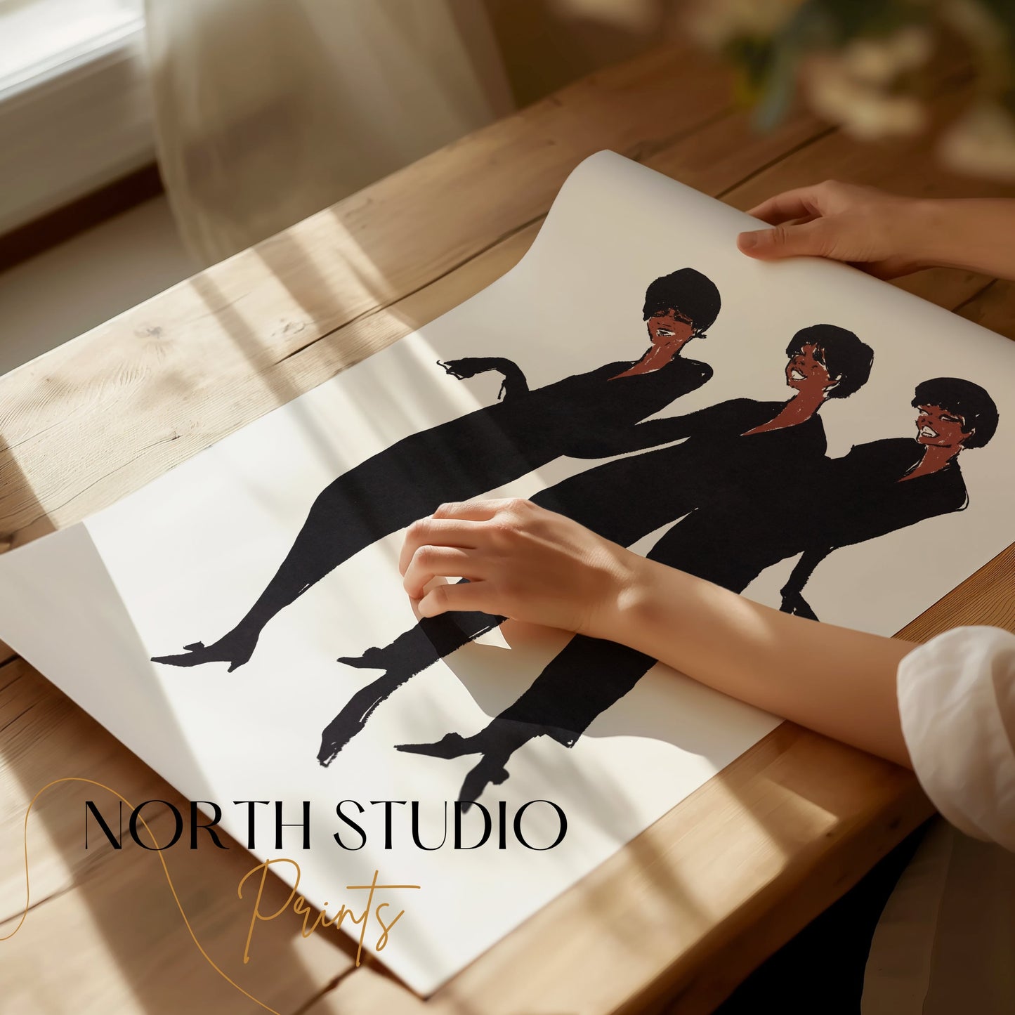 Premium Poster of Trio of Dancing Women in Elegant Silhouettes Posters