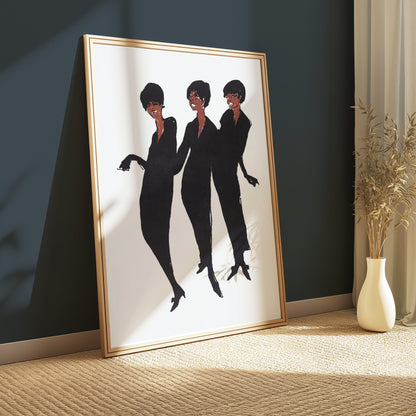 Premium Poster of Trio of Dancing Women in Elegant Silhouettes Posters