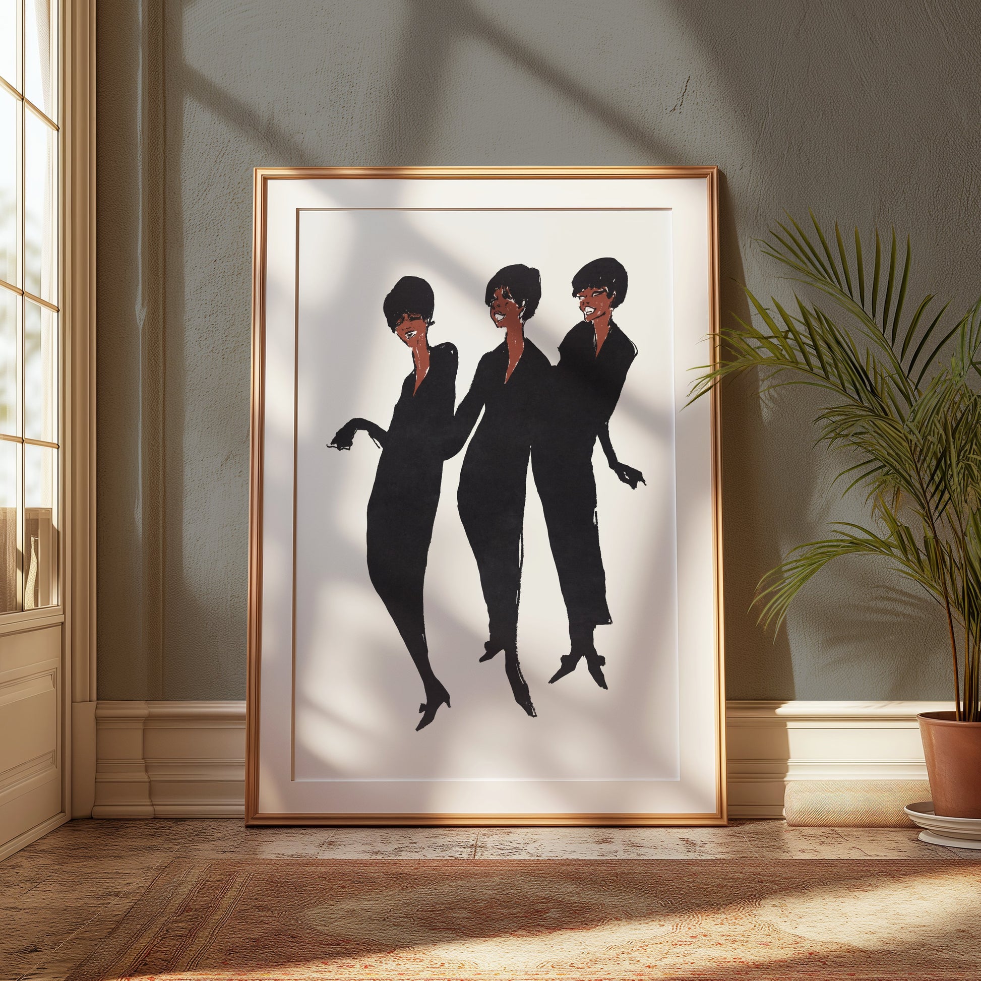 Premium Poster of Trio of Dancing Women in Elegant Silhouettes Posters