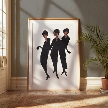 Premium Poster of Trio of Dancing Women in Elegant Silhouettes Posters