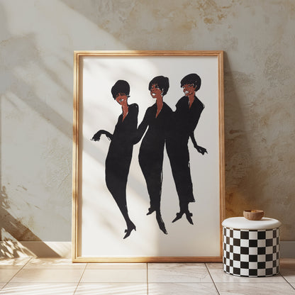 Premium Poster of Trio of Dancing Women in Elegant Silhouettes Posters