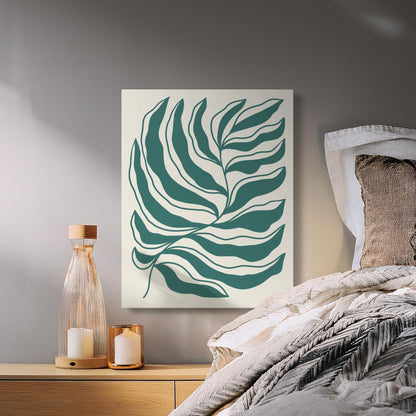 Premium Poster of Tropical Green Leaf Pattern Floral Wall Art Canvas Wraps