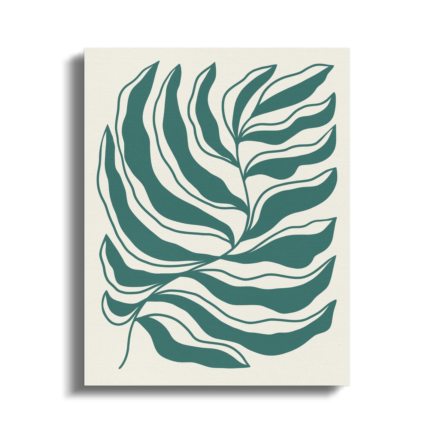 Premium Poster of Tropical Green Leaf Pattern Floral Wall Art Canvas Wraps