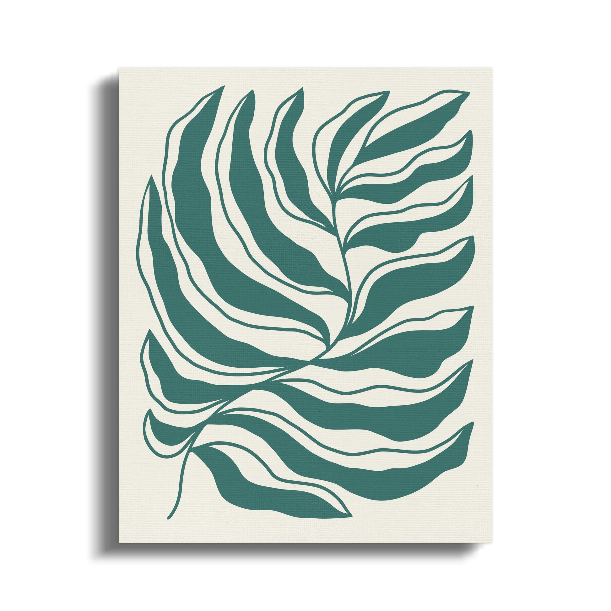 Premium Poster of Tropical Green Leaf Pattern Floral Wall Art Canvas Wraps