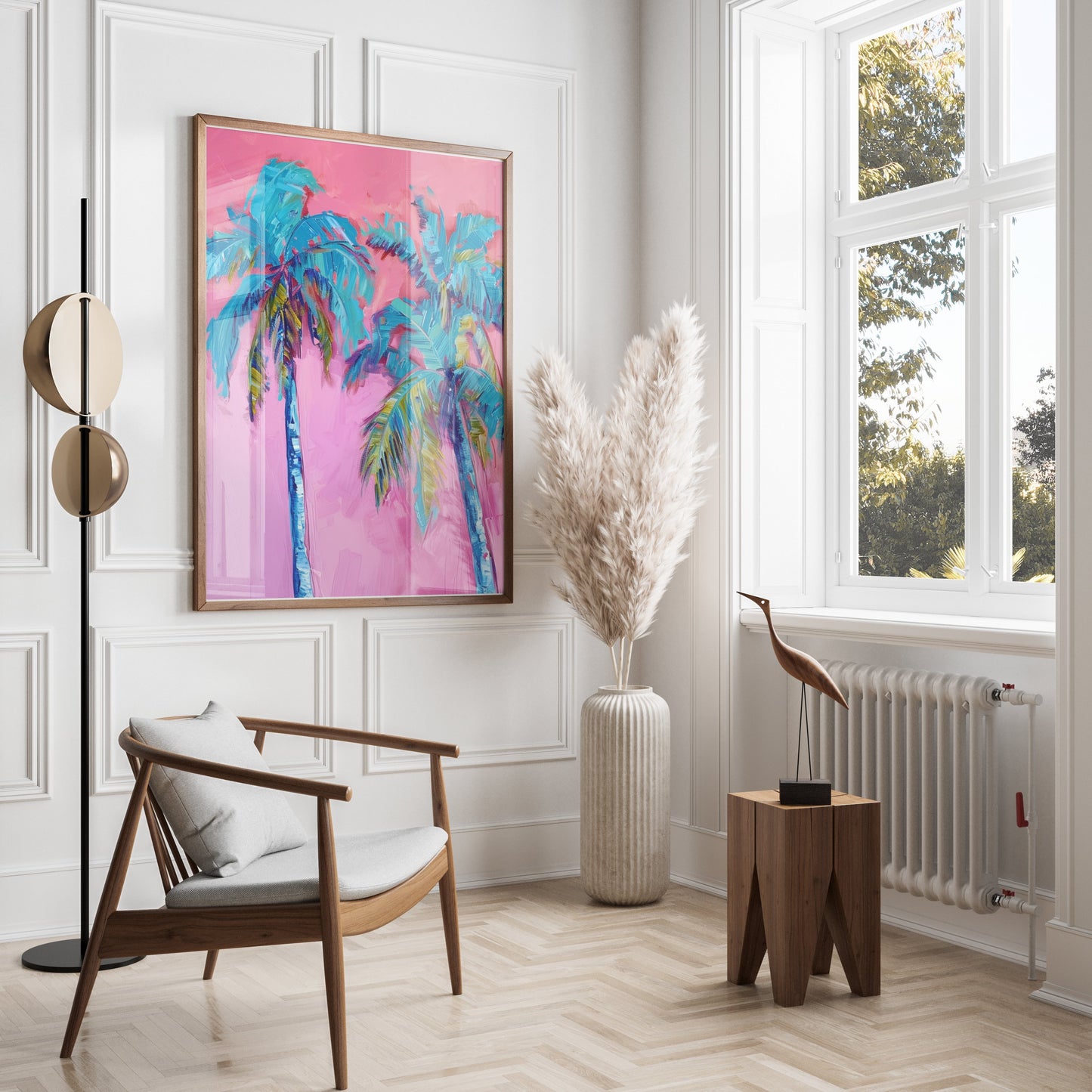 Premium Poster of Tropical Palm Trees Vibrant Colors Wall Art Posters