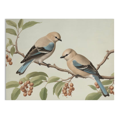 Premium Poster of Two Birds on Tree Branch Art Prints Wall Posters