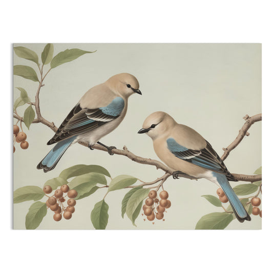 Premium Poster of Two Birds on Tree Branch Art Prints Wall Posters