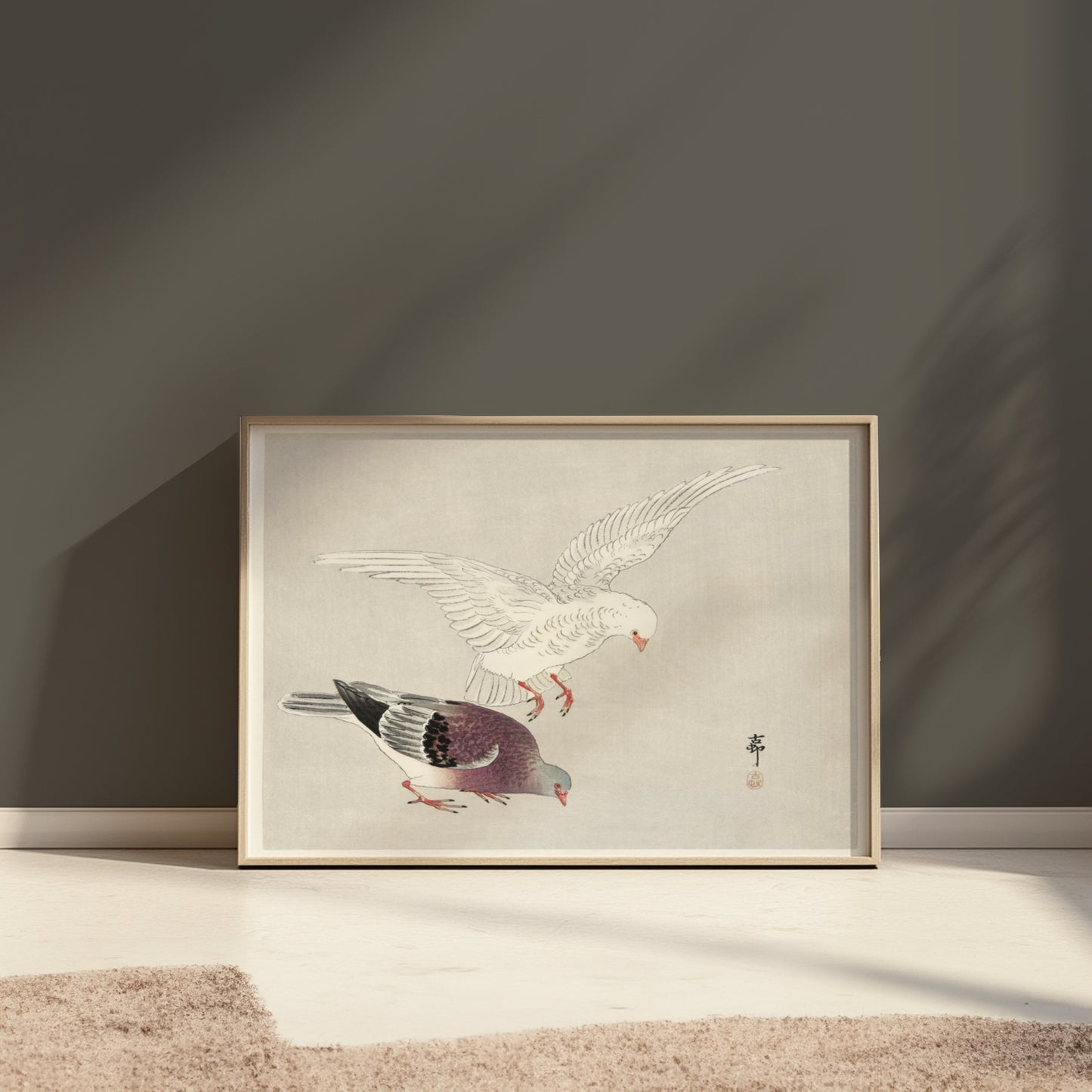 Premium Poster of Two Elegant Birds In Traditional Japanese Art Posters