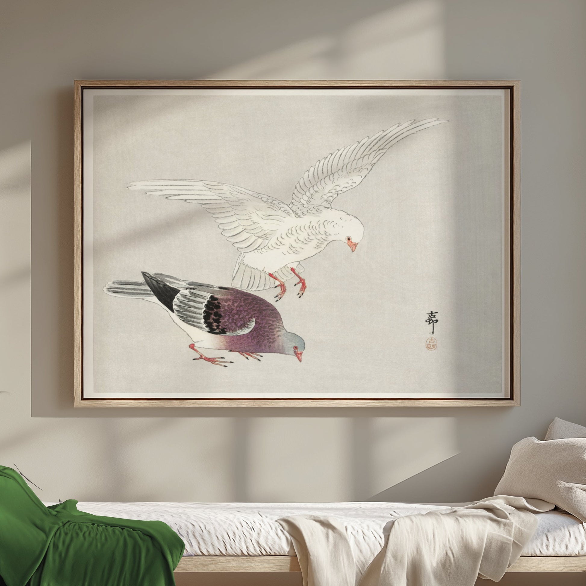 Premium Poster of Two Elegant Birds In Traditional Japanese Art Posters