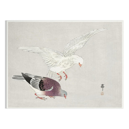 Premium Poster of Two Elegant Birds In Traditional Japanese Art Posters