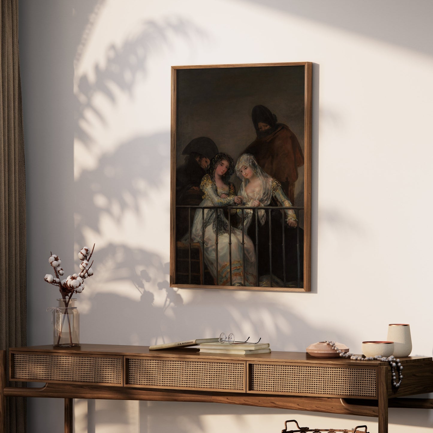 Premium Poster of Two Mysterious Women on Balcony Classic Art Posters