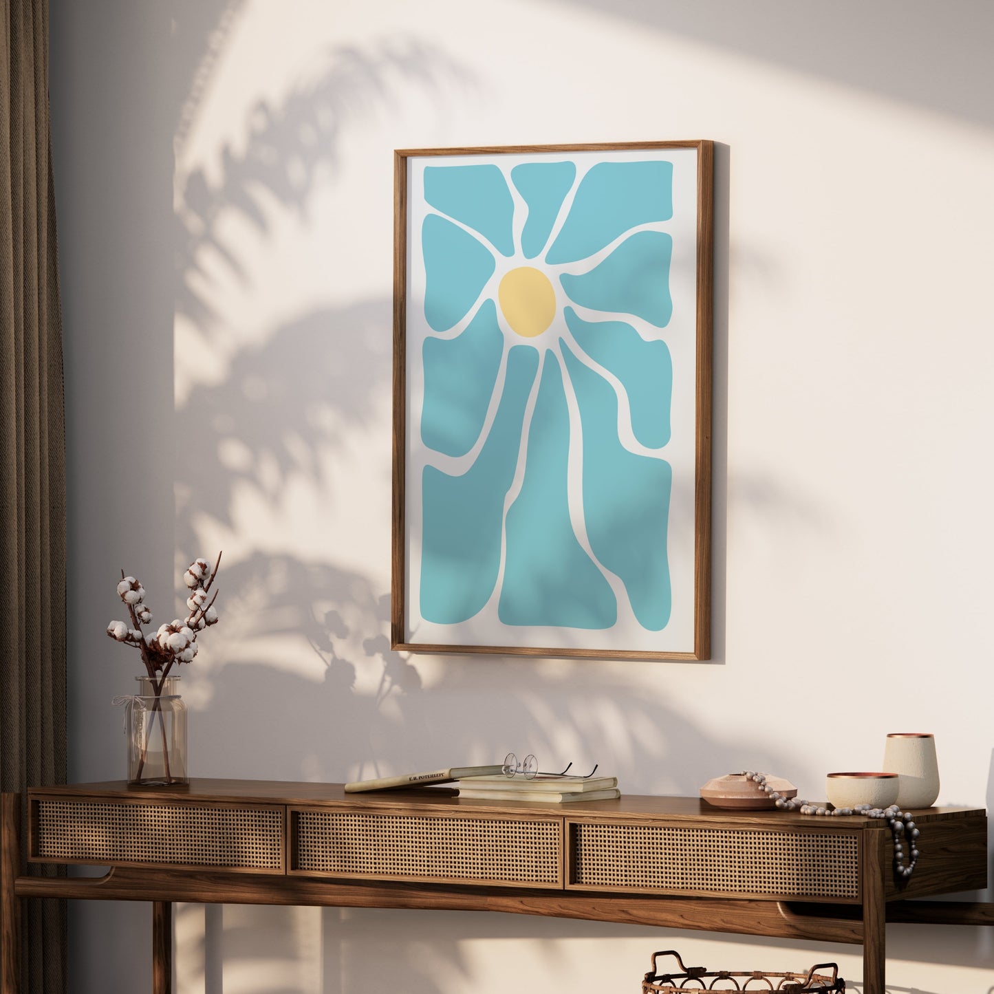Premium Poster of Unique Abstract Blue Flower Art Print Posters