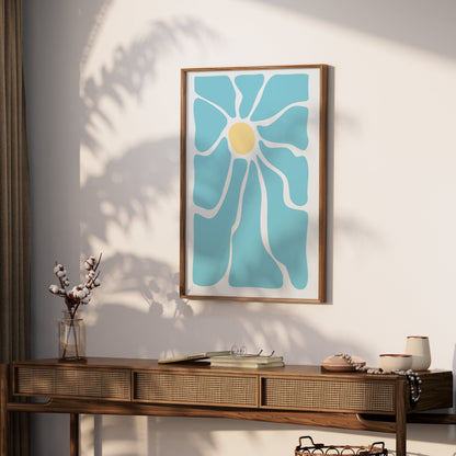 Premium Poster of Unique Abstract Blue Flower Art Print Posters