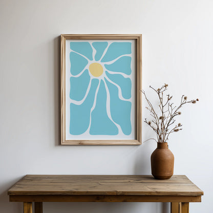 Premium Poster of Unique Abstract Blue Flower Art Print Posters