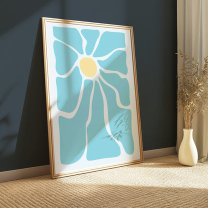 Premium Poster of Unique Abstract Blue Flower Art Print Posters