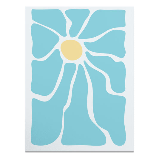 Premium Poster of Unique Abstract Blue Flower Art Print Posters