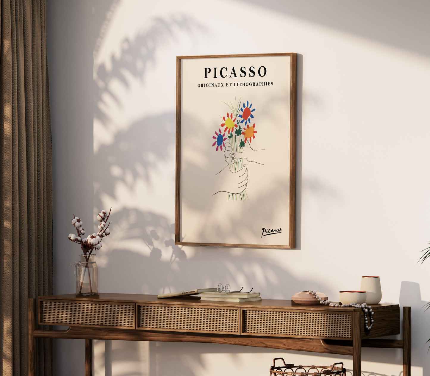 Premium Poster of Unique Art Decor Picasso Hand Drawn Bouquet Posters