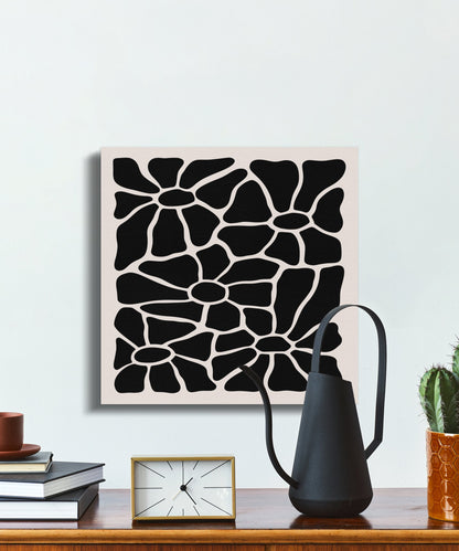Premium Poster of Unique Black and White Floral Wall Art Canvas Wraps