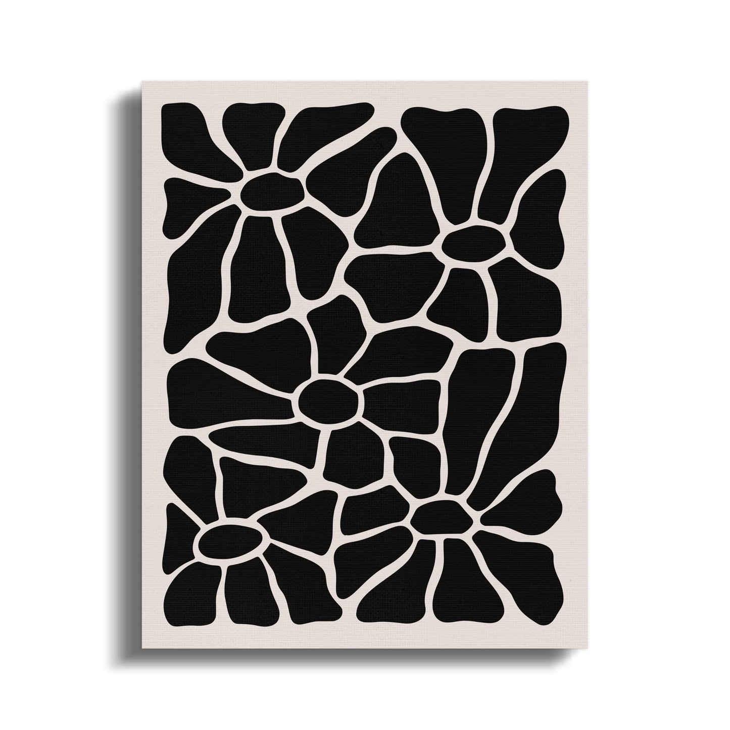 Premium Poster of Unique Black and White Floral Wall Art Canvas Wraps