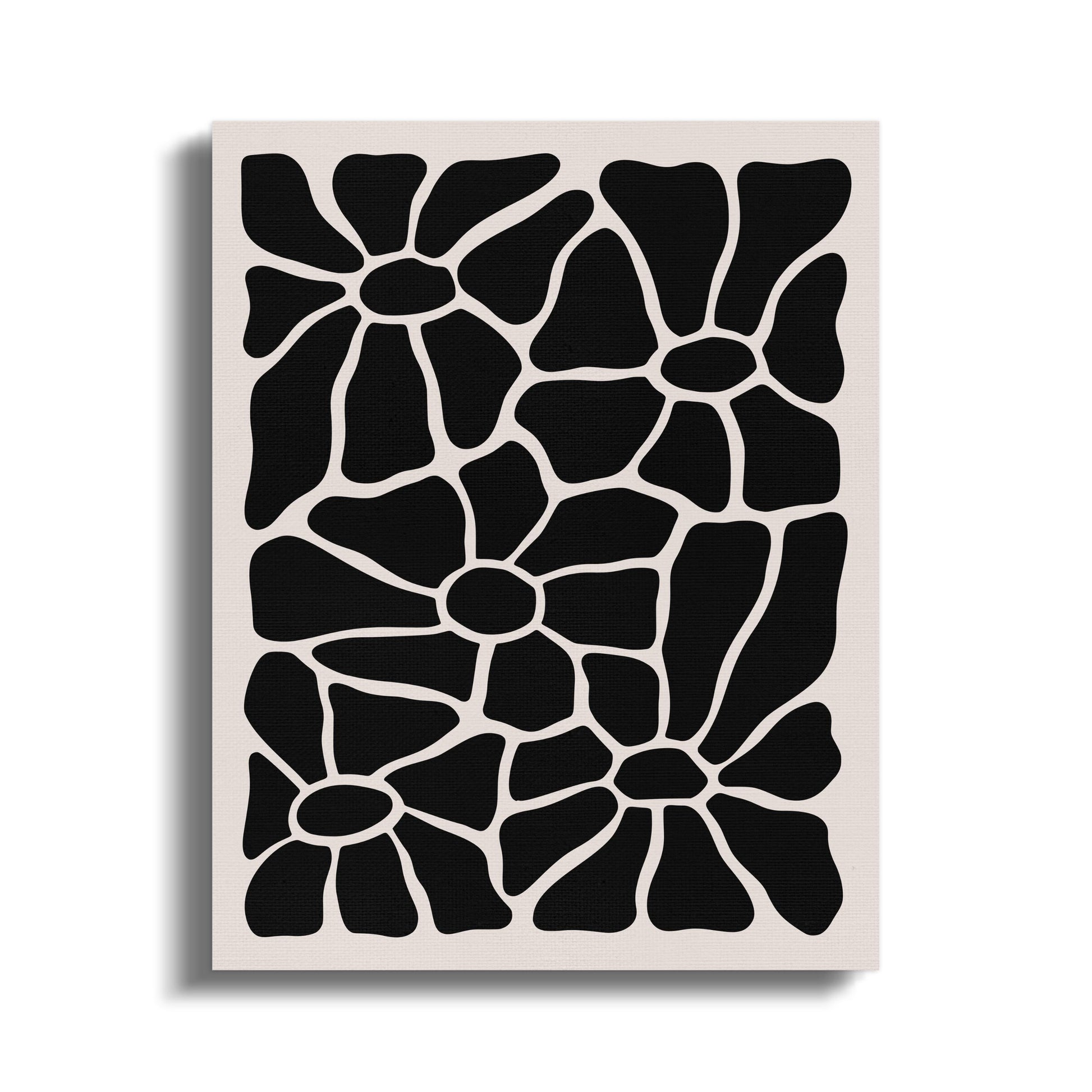 Premium Poster of Unique Black and White Floral Wall Art Canvas Wraps