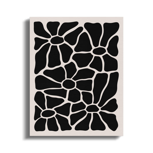 Premium Poster of Unique Black and White Floral Wall Art Canvas Wraps