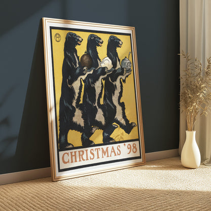 Premium Poster of Unique Christmas 98 Festive Bear Trio Art Print Posters