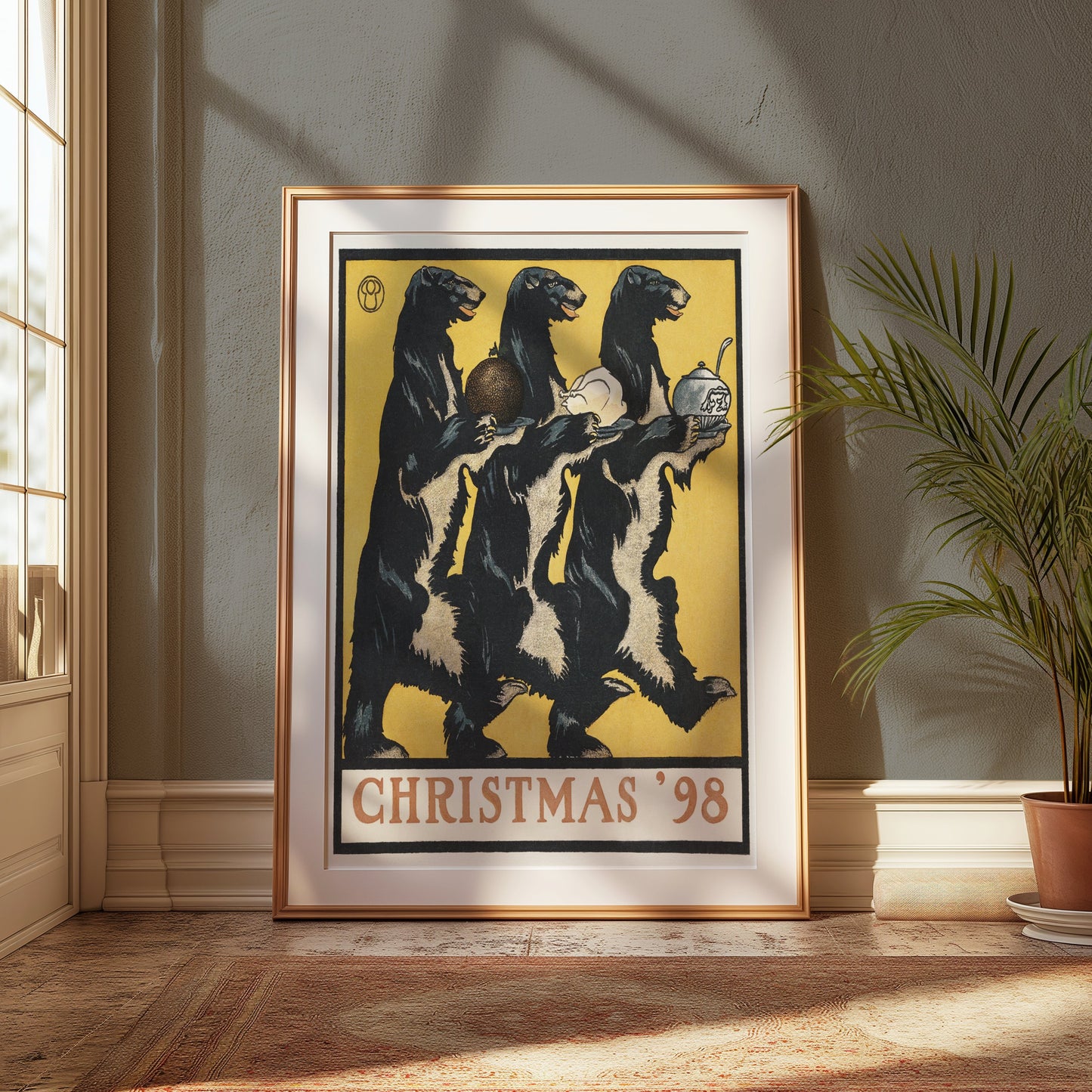 Premium Poster of Unique Christmas 98 Festive Bear Trio Art Print Posters