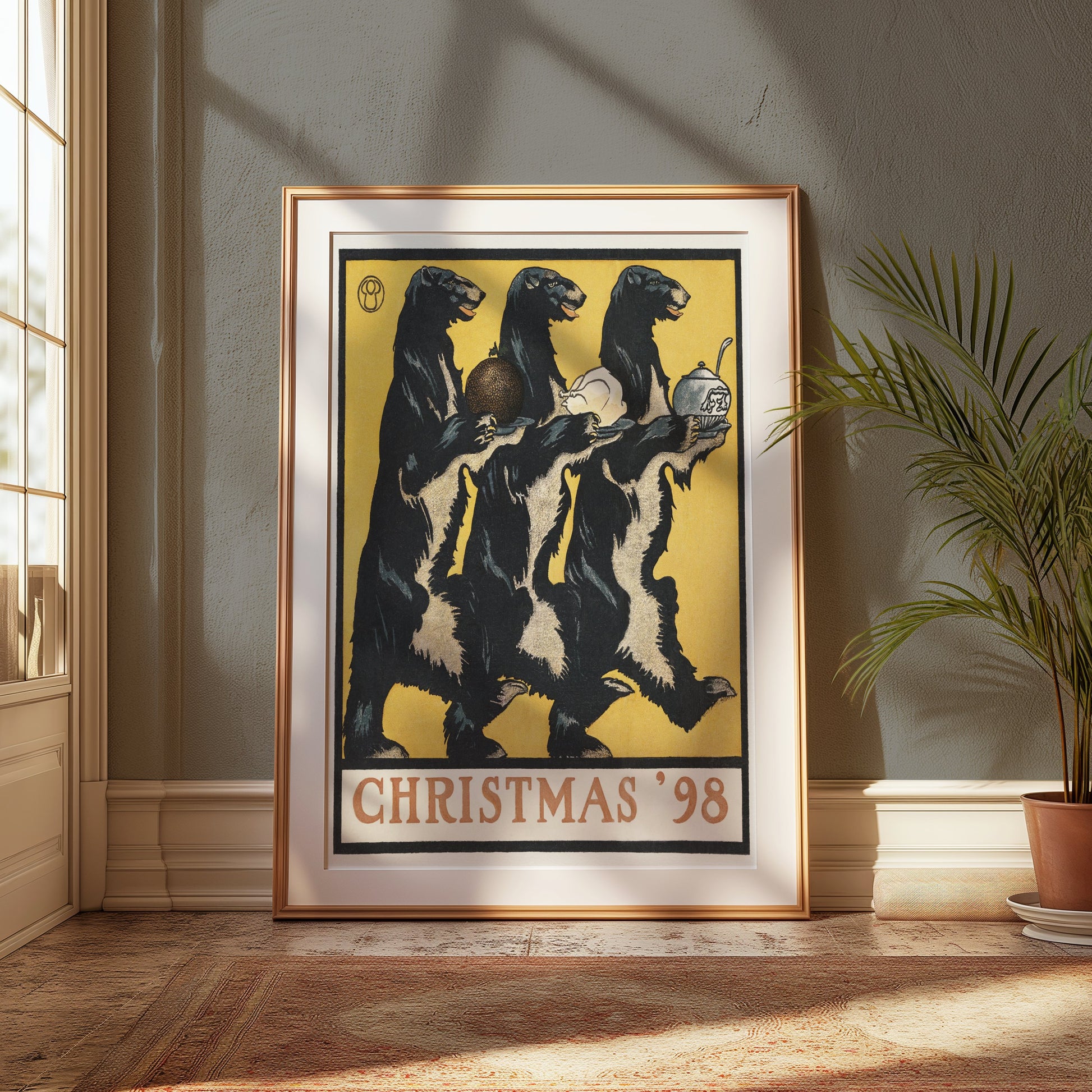 Premium Poster of Unique Christmas 98 Festive Bear Trio Art Print Posters