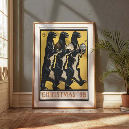 Premium Poster of Unique Christmas 98 Festive Bear Trio Art Print Posters