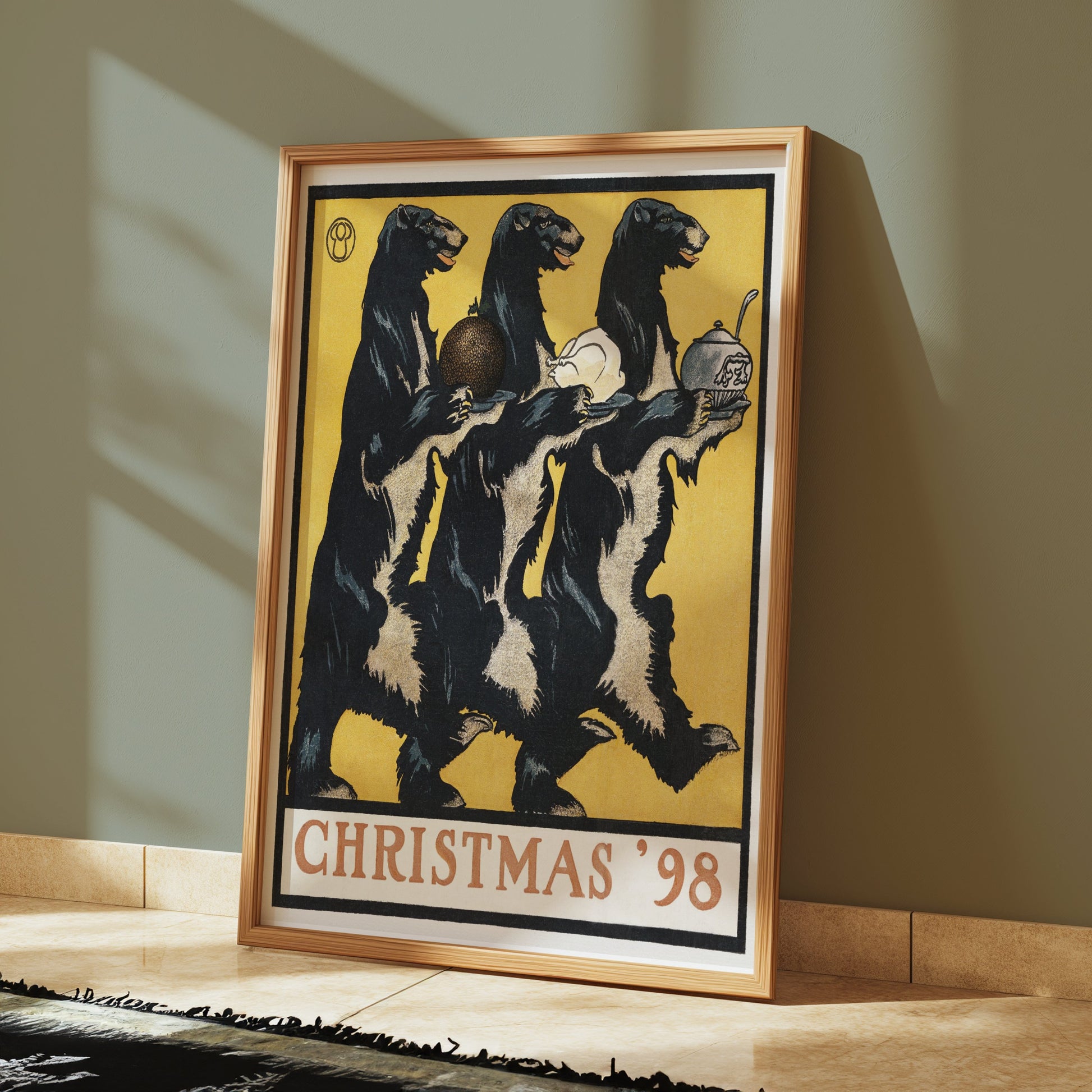 Premium Poster of Unique Christmas 98 Festive Bear Trio Art Print Posters