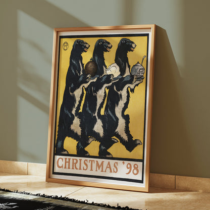 Premium Poster of Unique Christmas 98 Festive Bear Trio Art Print Posters