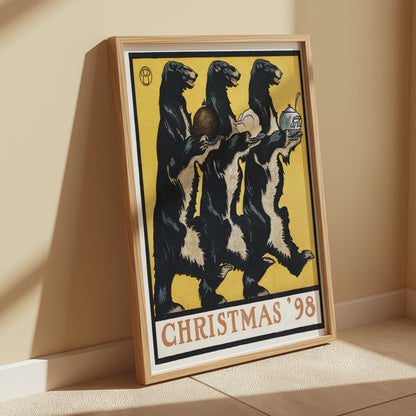 Premium Poster of Unique Christmas 98 Festive Bear Trio Art Print Posters