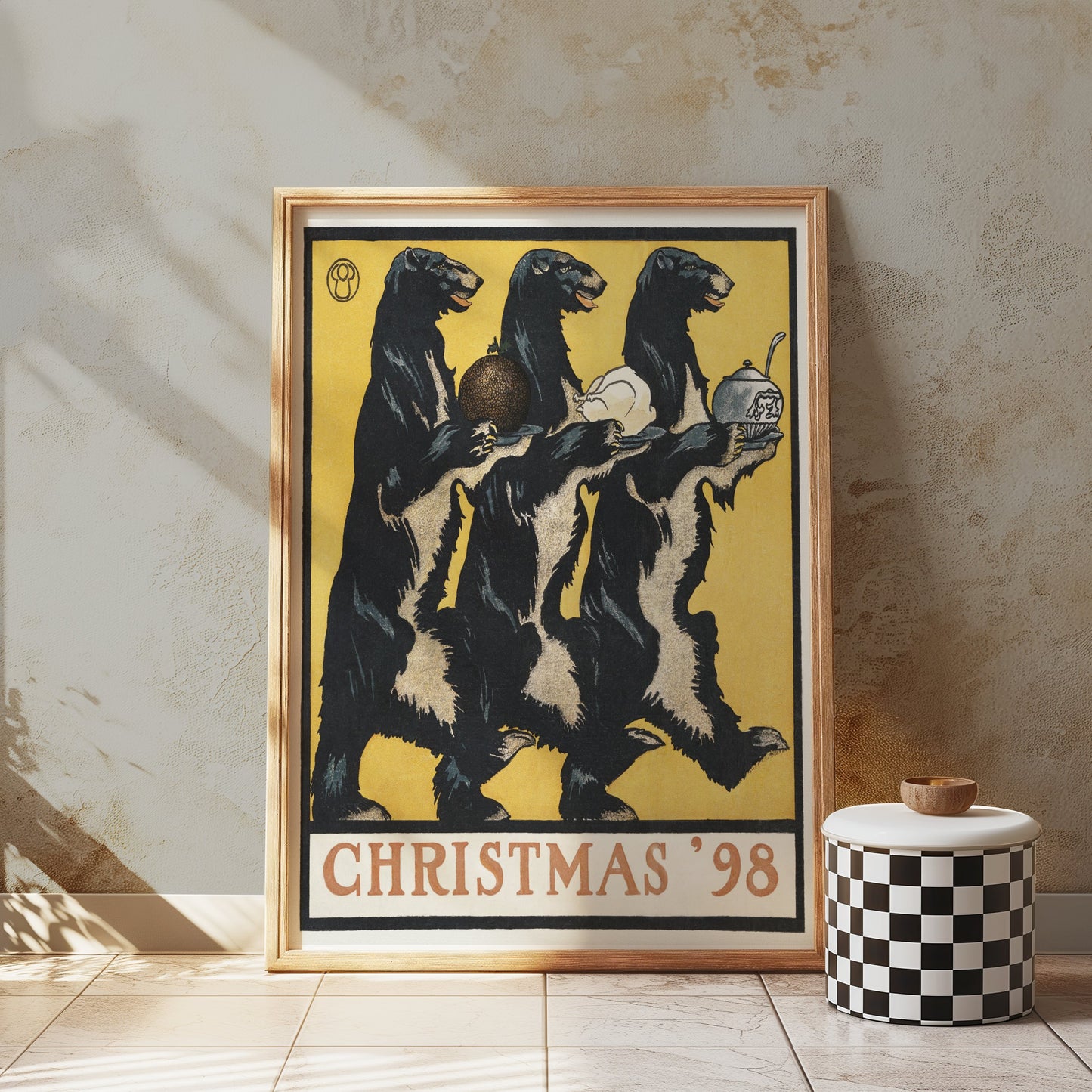 Premium Poster of Unique Christmas 98 Festive Bear Trio Art Print Posters