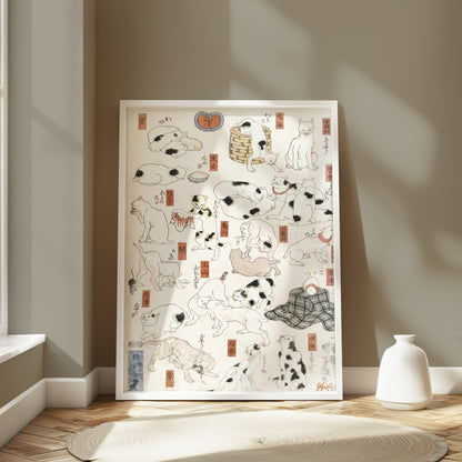 Premium Poster of Unique Collection of Traditional Japanese Cat Art Posters