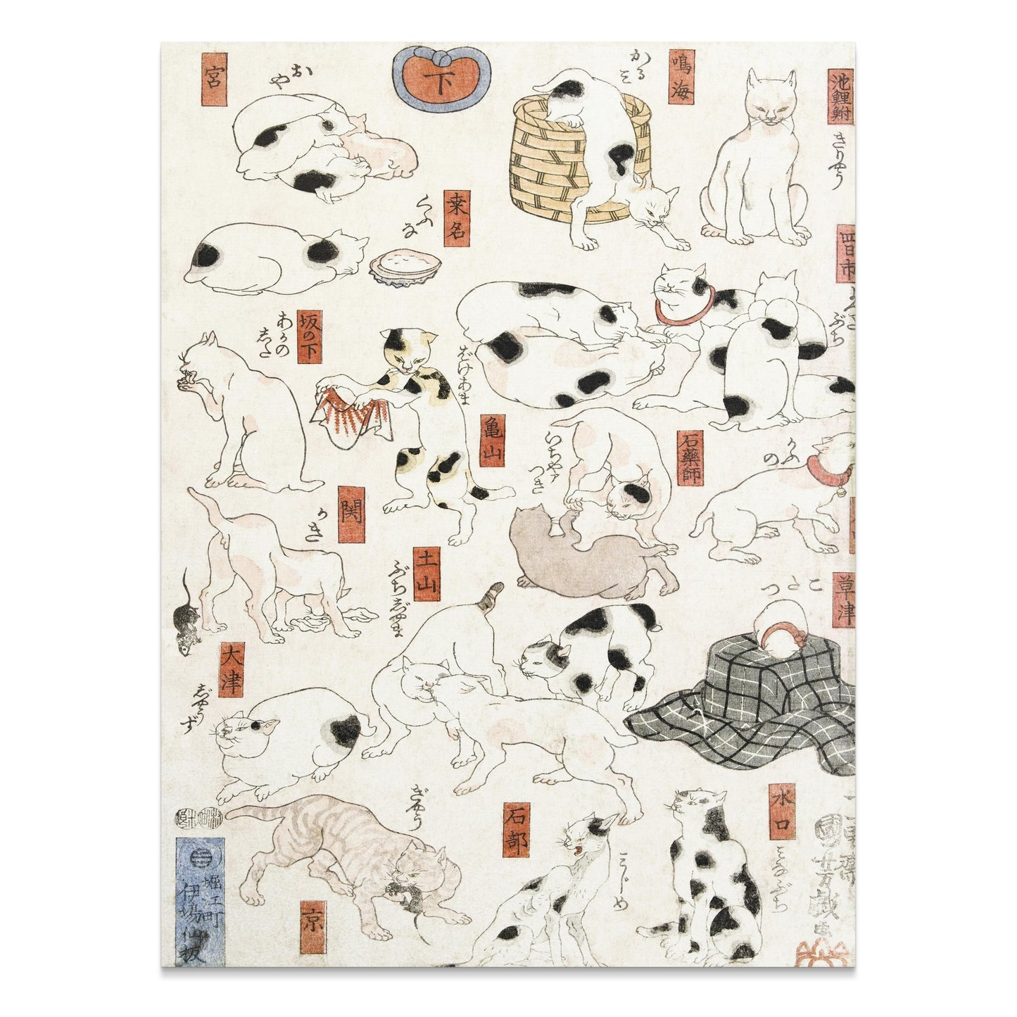 Premium Poster of Unique Collection of Traditional Japanese Cat Art Posters