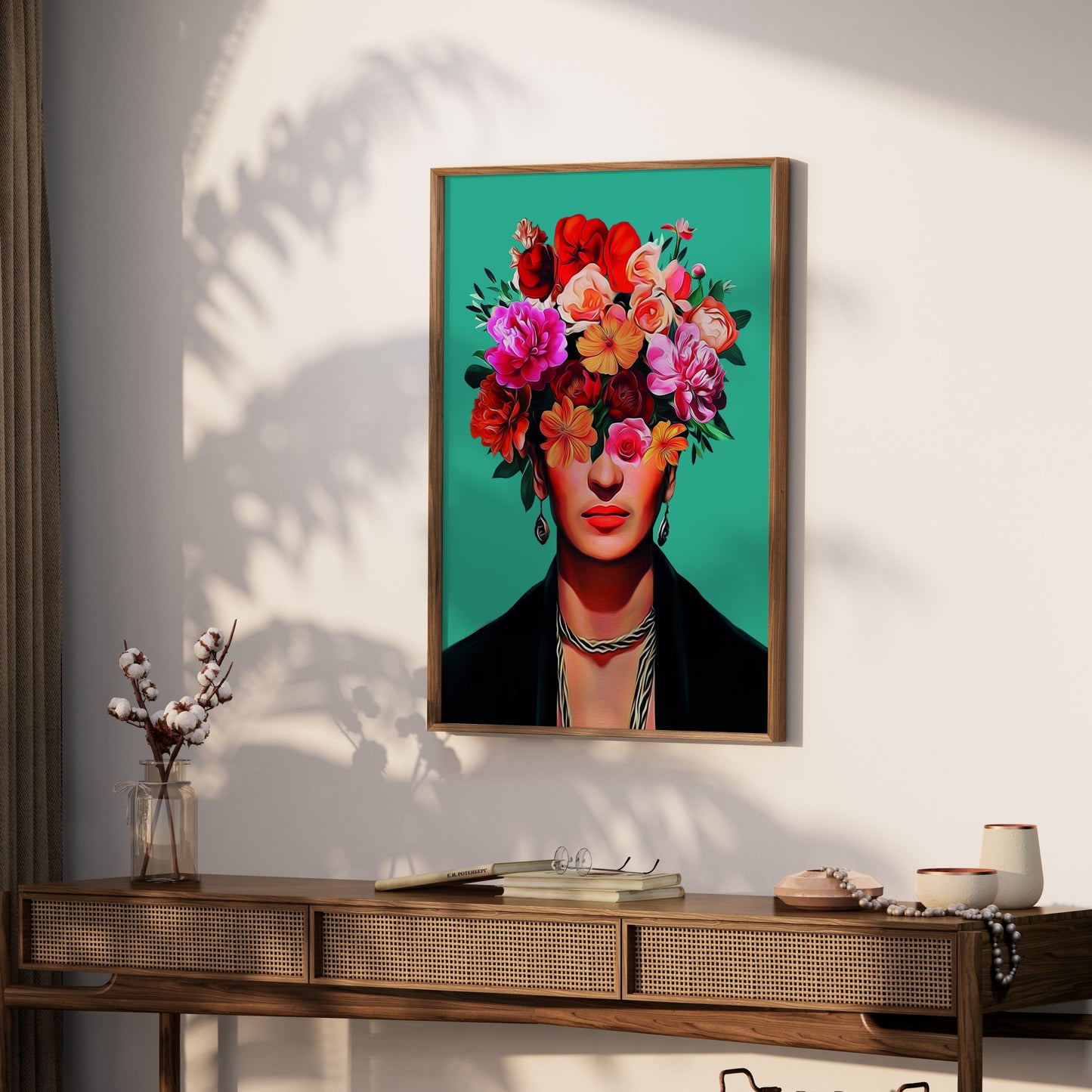 Premium Poster of Unique Floral Head Portrait Art Print Posters