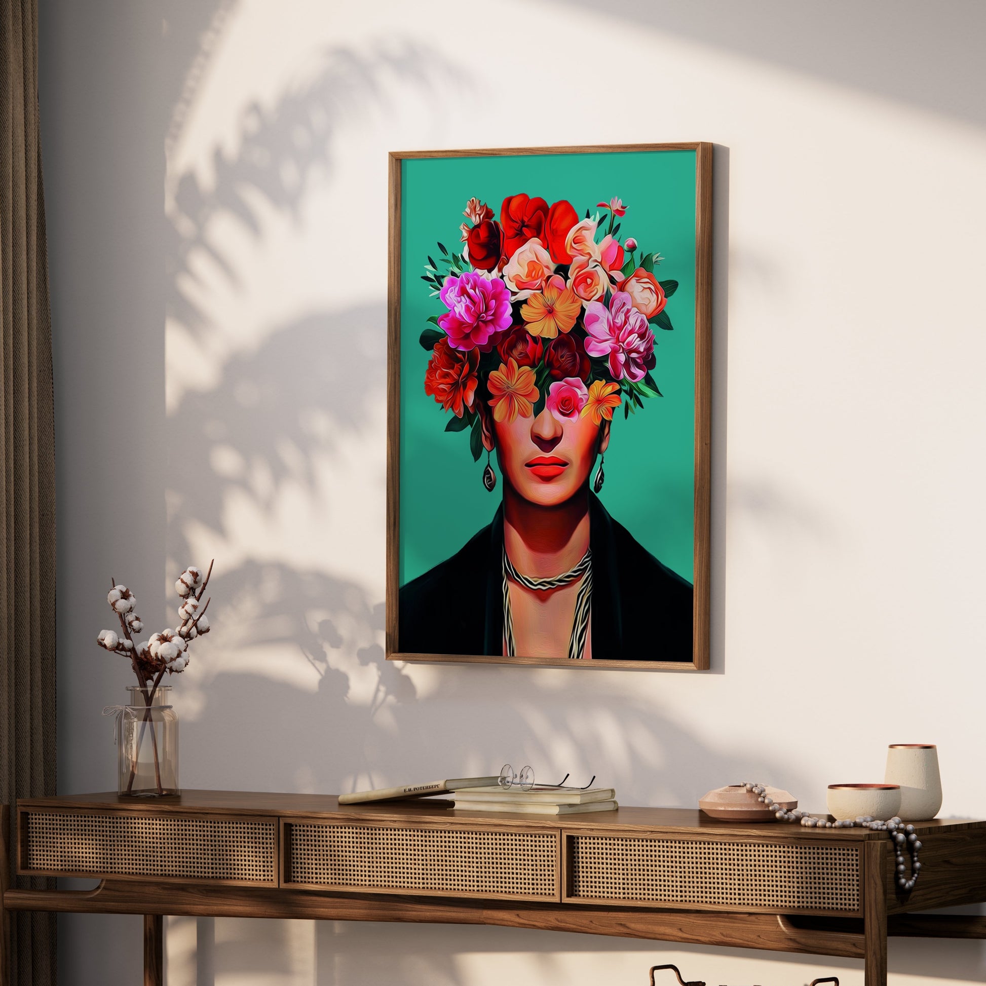 Premium Poster of Unique Floral Head Portrait Art Print Posters